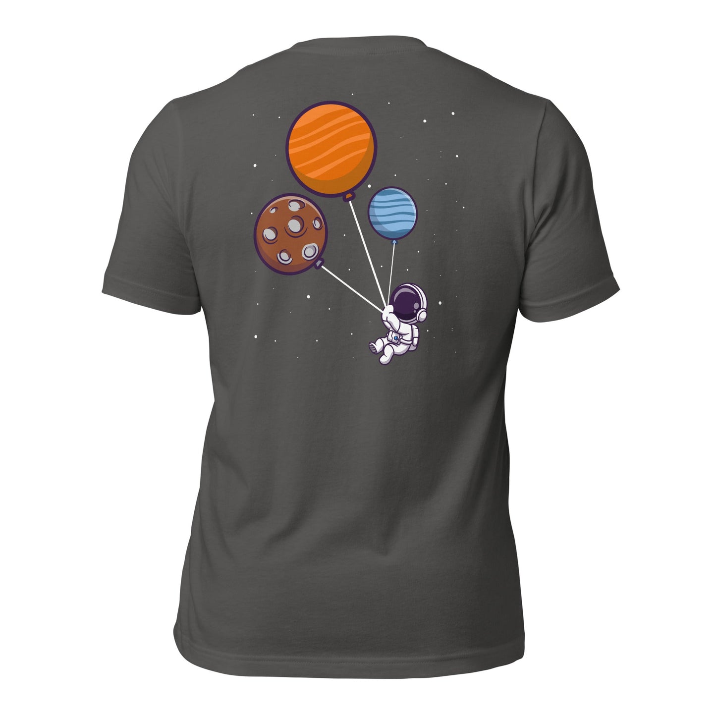 Astronaut with Balloons in Space - Unisex t-shirt ( Back Print ) by DarkByteGear