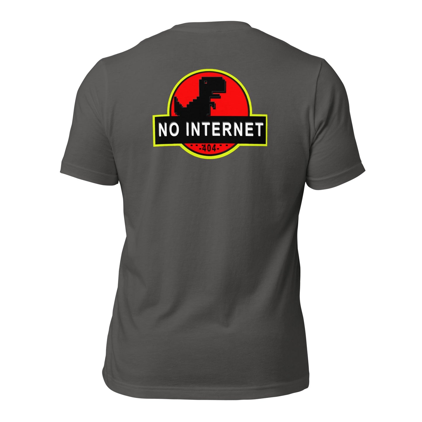 No internet 404 - Unisex t-shirt (back print) by DarkByteGear