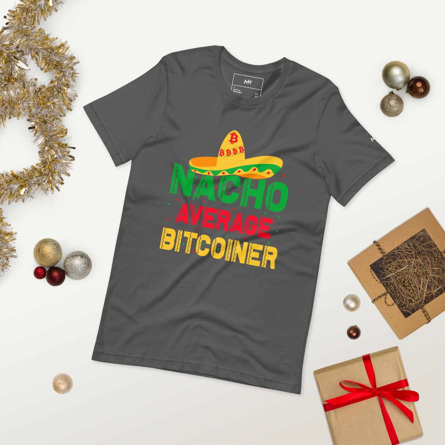 Nacho Average Bitcoiner Unisex t-shirt ( Back Print ) by DarkByteGear