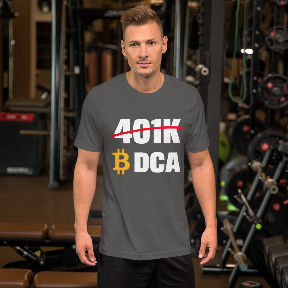401K Bitcoin DCA Unisex t-shirt by DarkByteGear