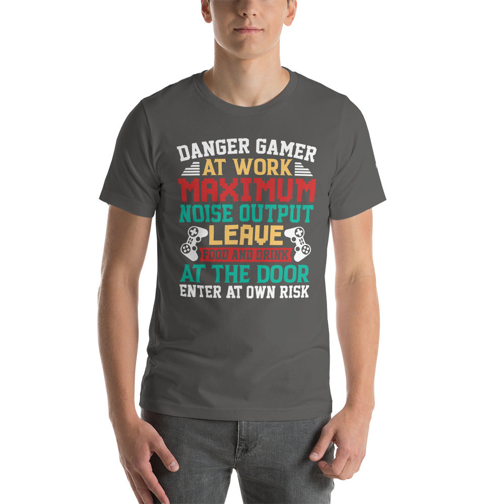 Danger Gamer Enter At Own Risk - Unisex t-shirt by DarkByteGear