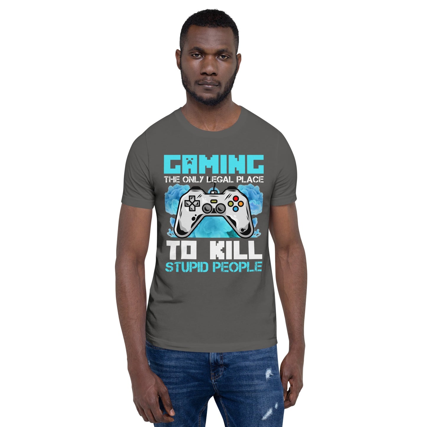 Gaming is the only Legal Place - Blue V Unisex t-shirt by DarkByteGear