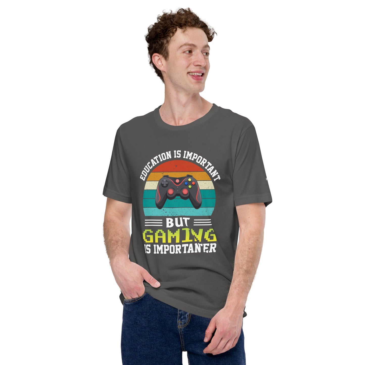 Education is Important, but Gaming is importanter - Unisex t-shirt by DarkByteGear