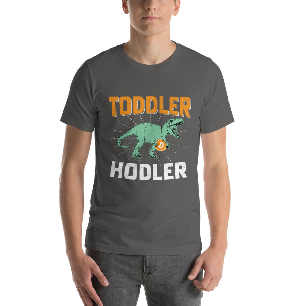 Toddler Bitcoin T-rex Holder - Unisex t-shirt by DarkByteGear