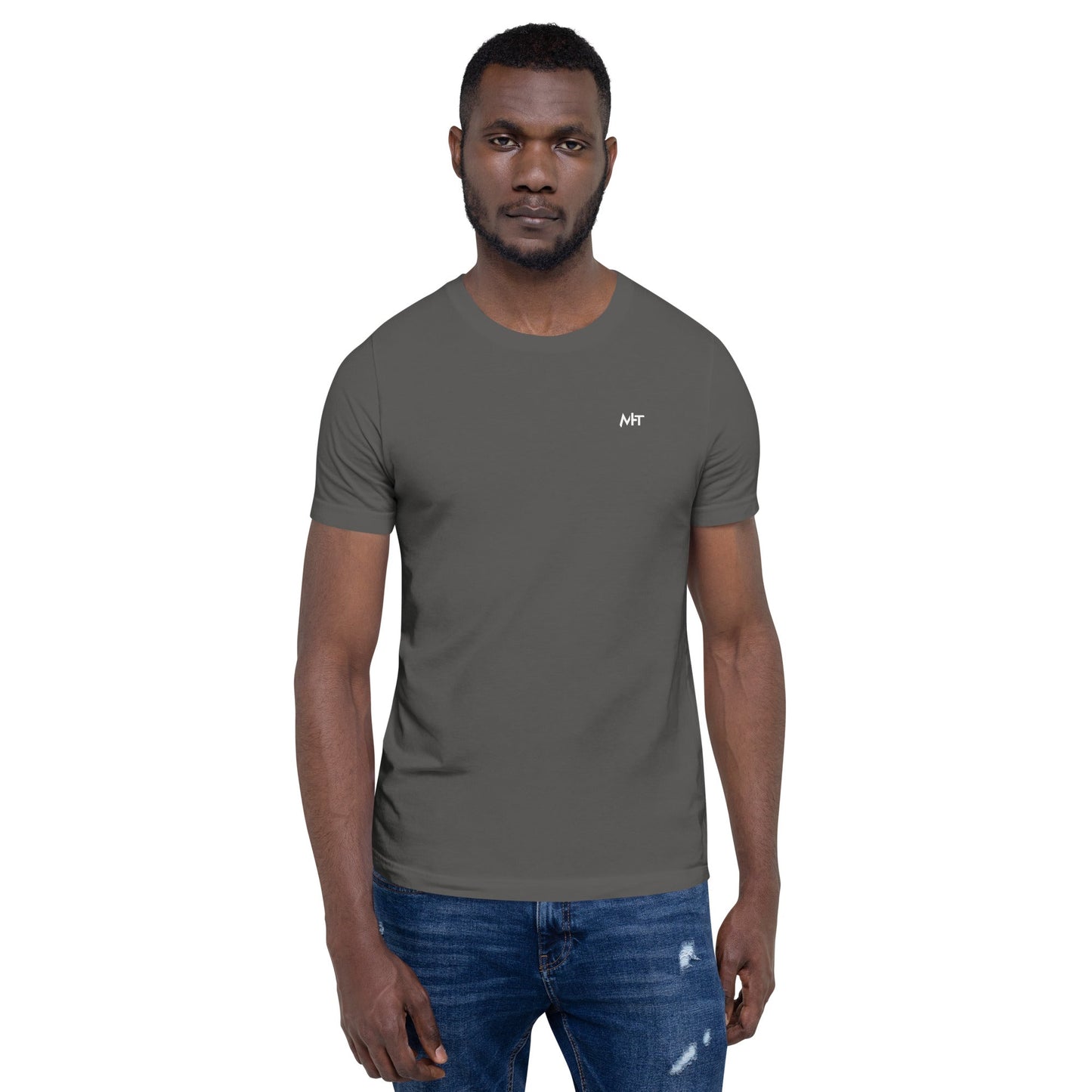 I Paused my Game to be here ( red pixelated text ) - Unisex t-shirt ( Back Print ) by DarkByteGear