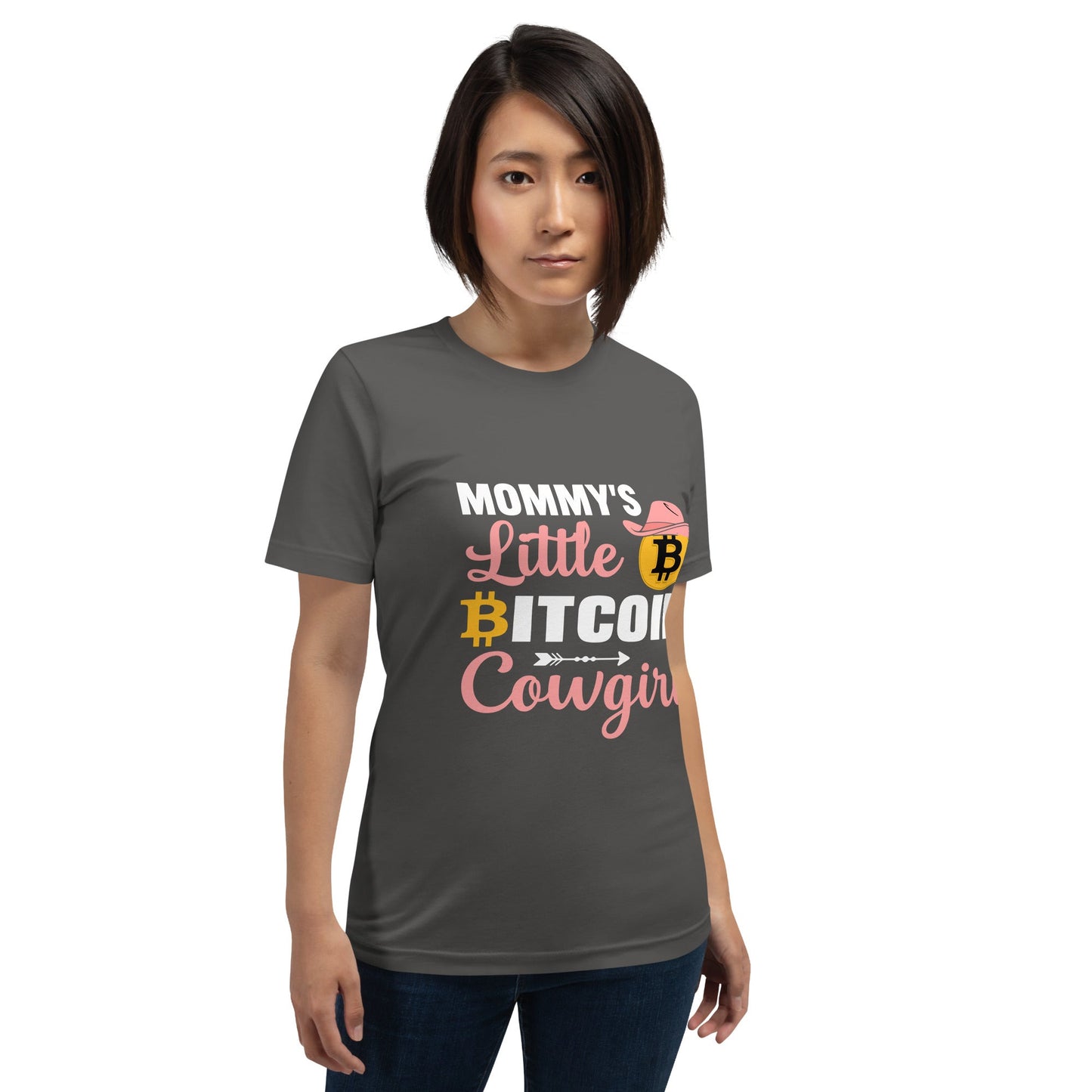 Mommy's little bitcoin cowgirl - Unisex t-shirt by DarkByteGear
