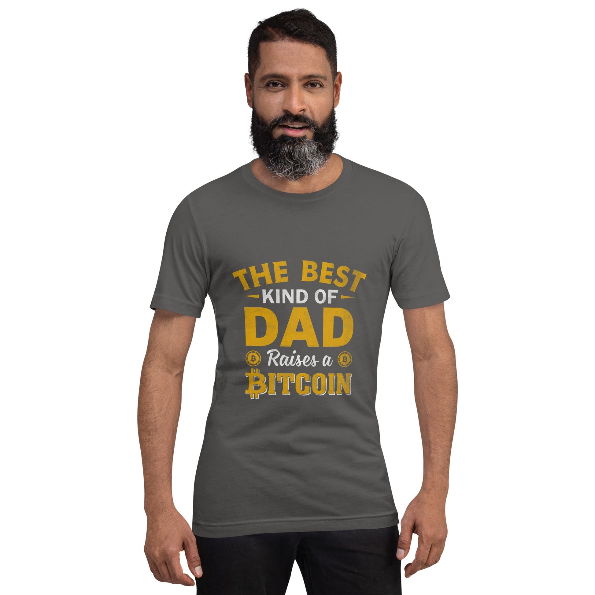 The Best Kind of Dad Raises a Bitcoin Unisex t-shirt by DarkByteGear