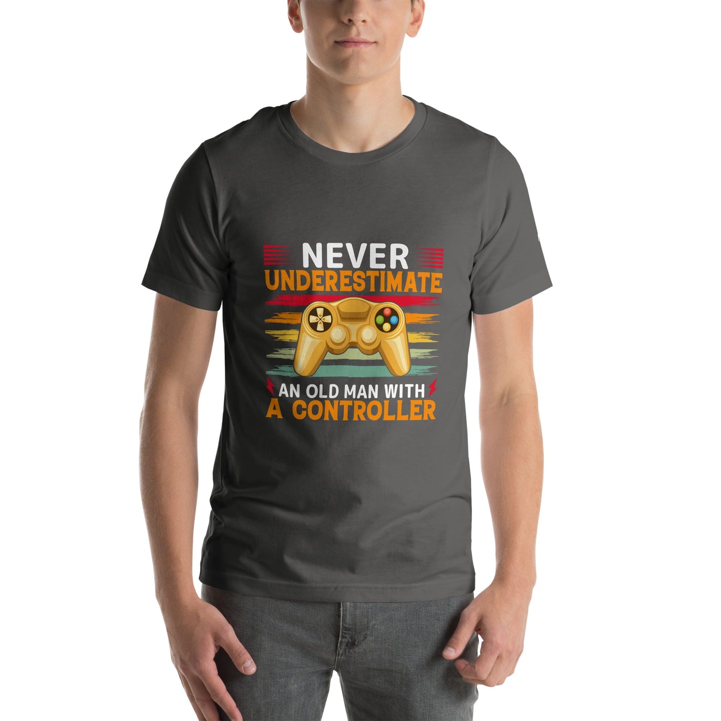 Never Underestimate an old man with a controller - Unisex t-shirt by DarkByteGear
