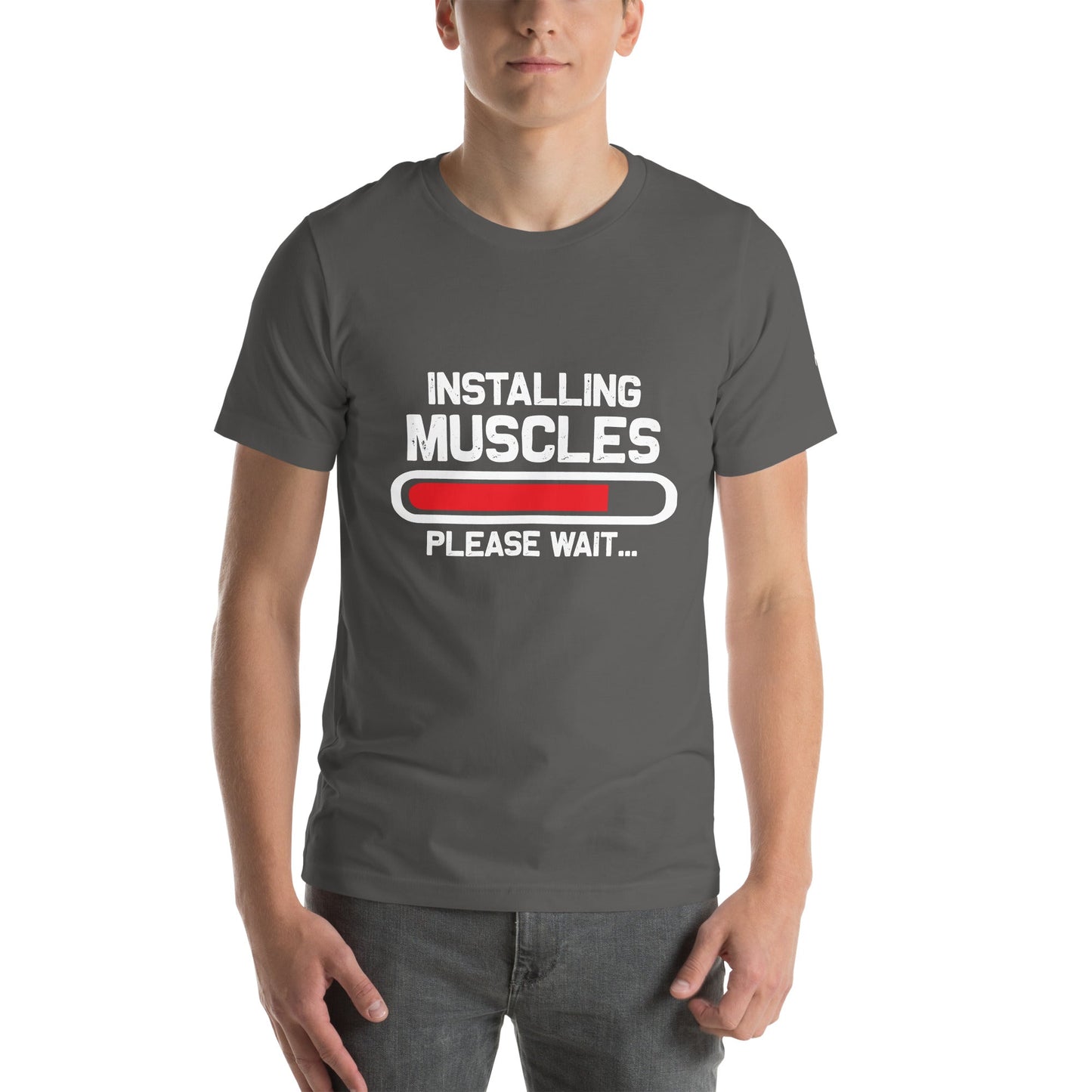 Installing Muscles Please Wait.... - Unisex t-shirt by DarkByteGear