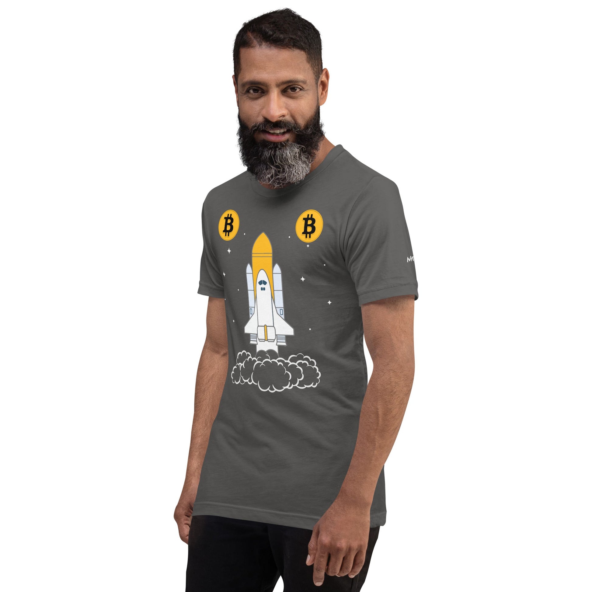 Bitcoin Spaceship Unisex t-shirt by DarkByteGear
