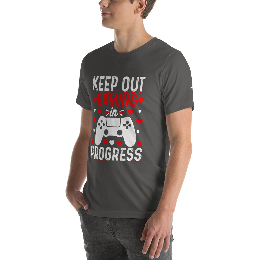 Keep out Gaming in Progress Unisex t-shirt by DarkByteGear
