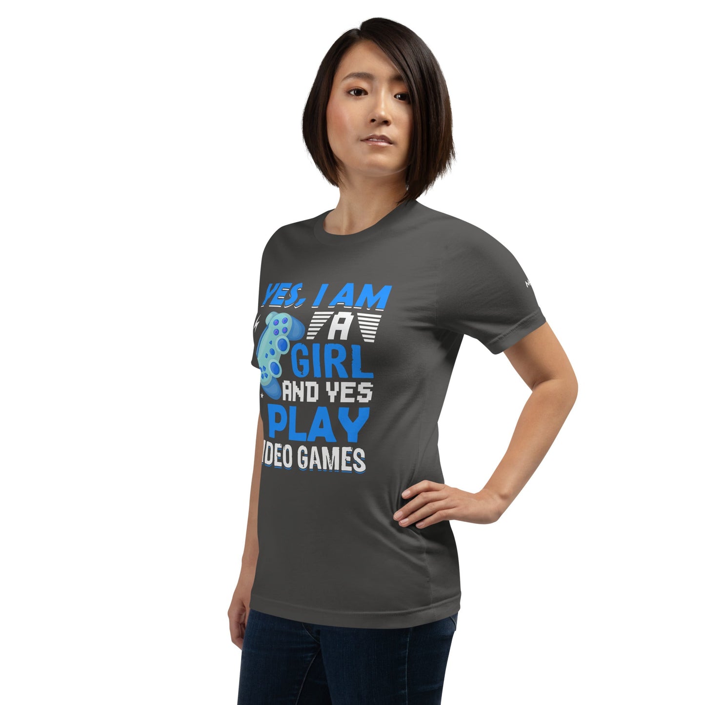 Yes, I am a Girl. Yes! I play Videogame Unisex t-shirt by DarkByteGear