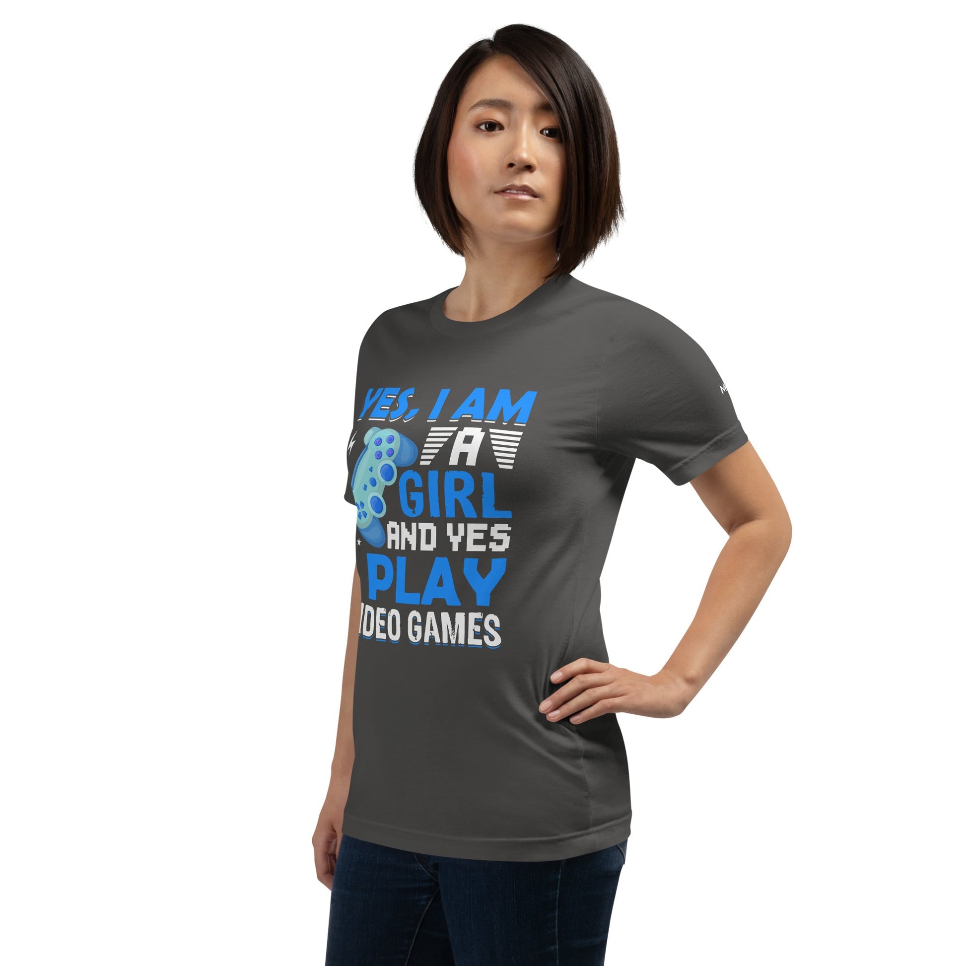 Yes, I am a Girl. Yes! I play Videogame Unisex t-shirt by DarkByteGear