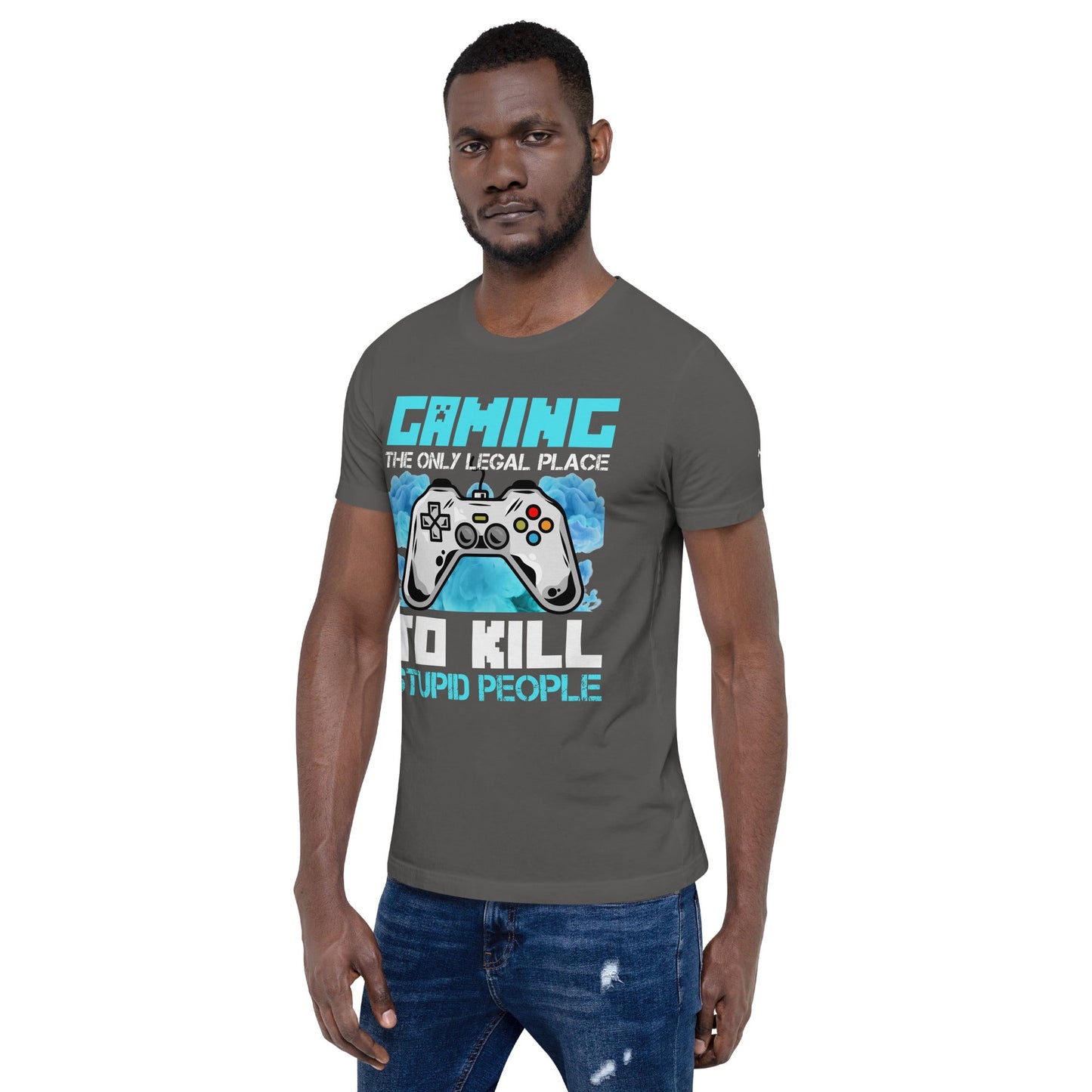 Gaming is the only Legal Place - Blue V Unisex t-shirt by DarkByteGear