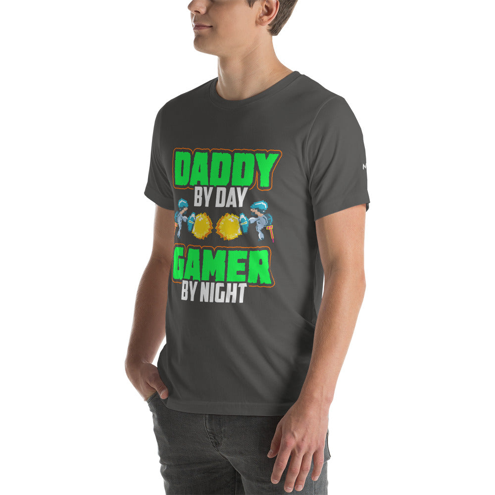 Daddy by Day, Gamer by Night Unisex t-shirt by DarkByteGear