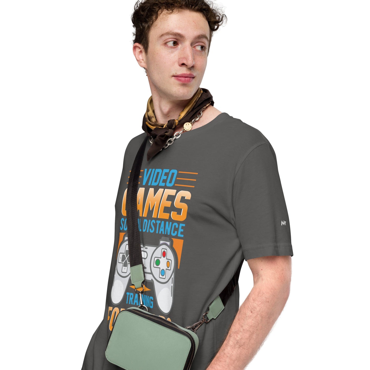 Video Games Social Distance Training for years ( Orange ) - Unisex t-shirt by DarkByteGear