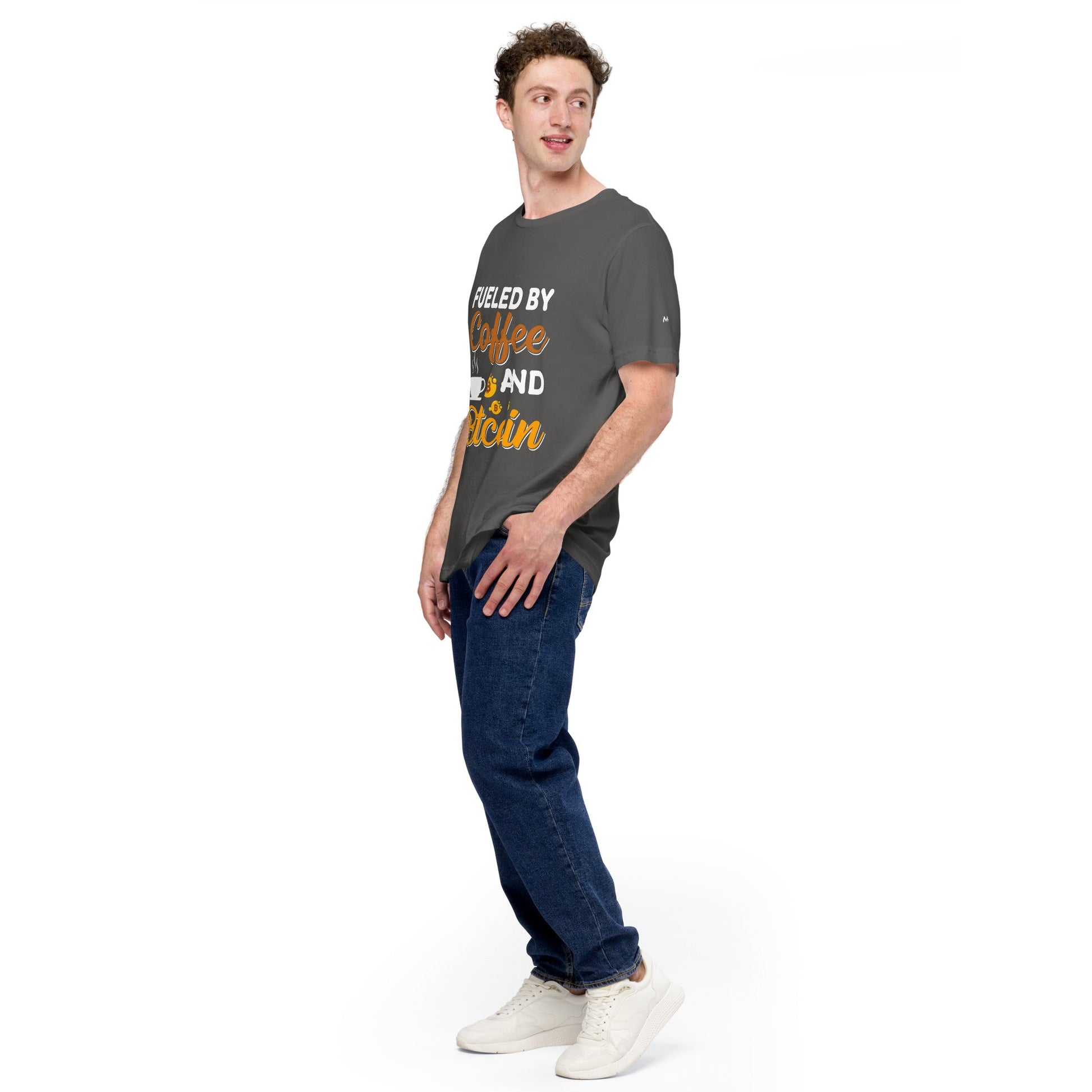 Fueled by Coffee and Bitcoin V1 - Unisex t-shirt by DarkByteGear
