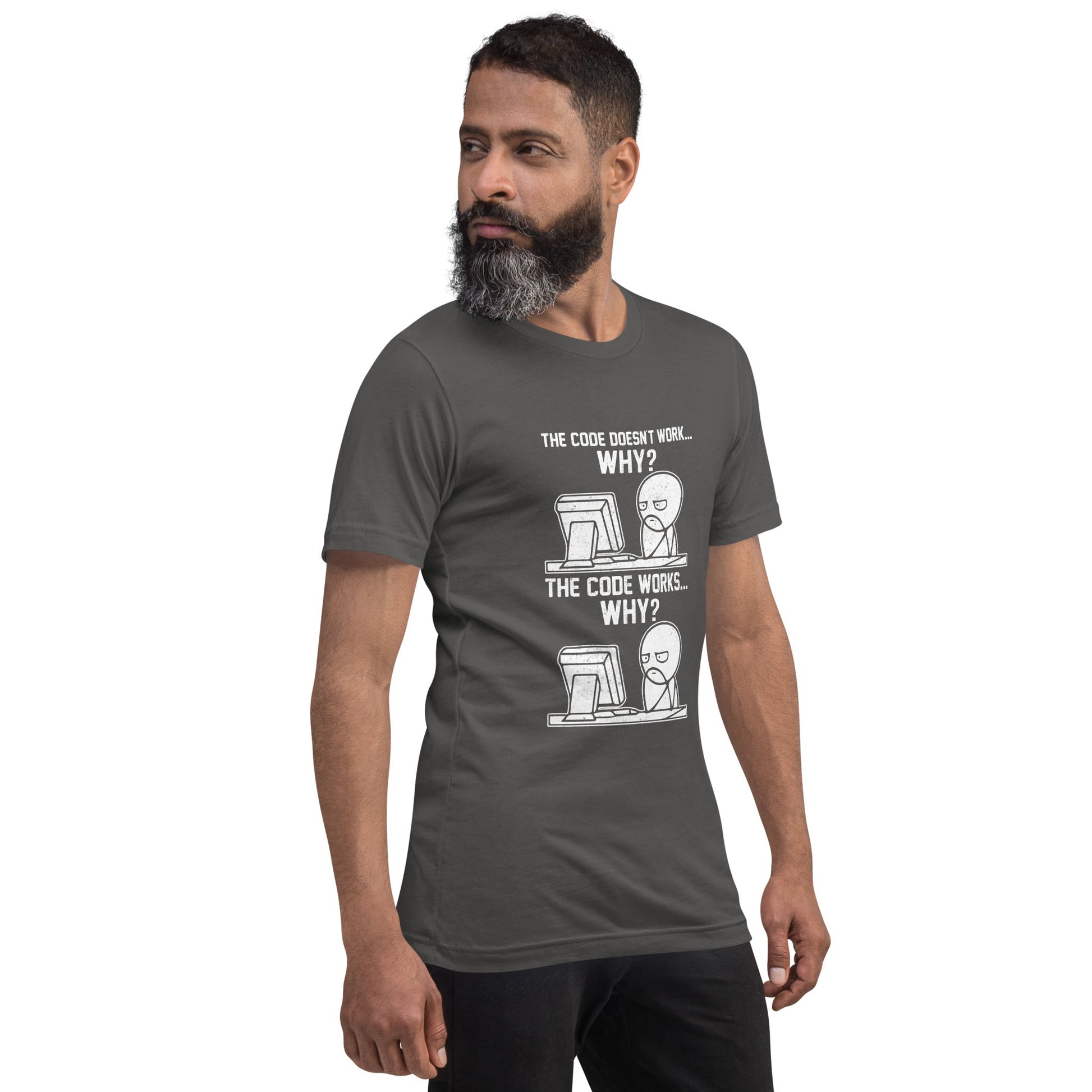 The Code doesn't work why - Unisex t-shirt ( Back Print ) by DarkByteGear