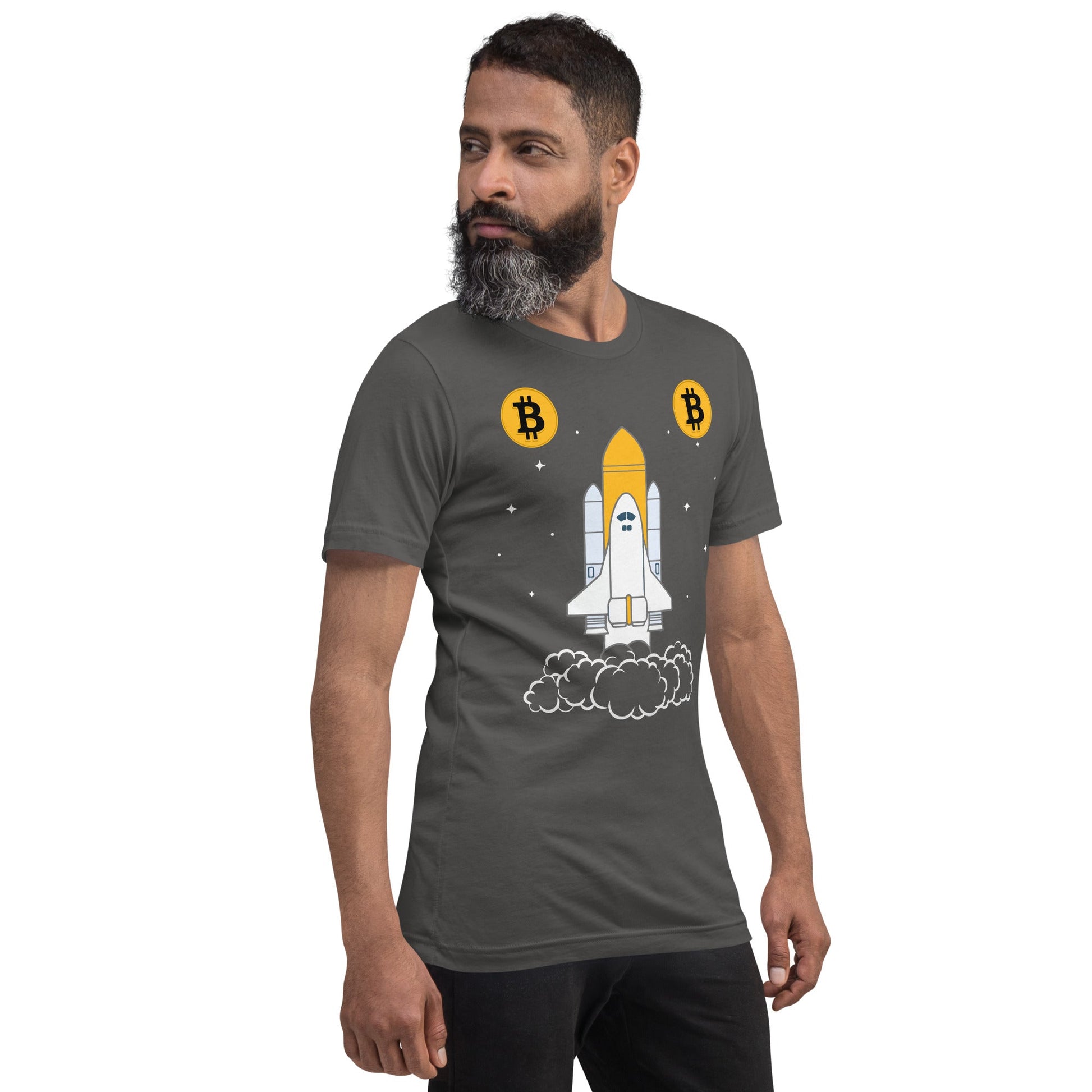 Bitcoin Spaceship Unisex t-shirt by DarkByteGear