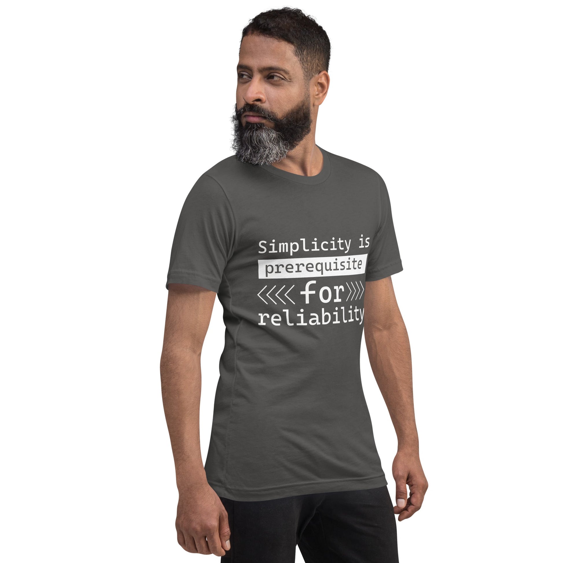 Simplicity is the prerequisite for reliability - Unisex t-shirt by DarkByteGear