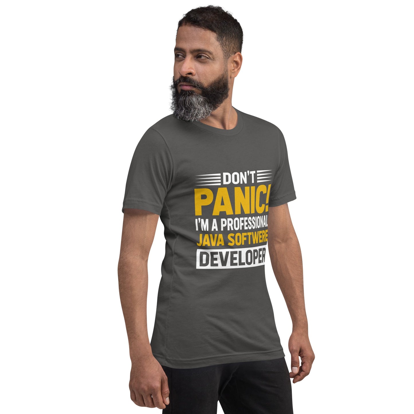 Don't Panic, I am a Professional Java Software Developer - Unisex t-shirt by DarkByteGear