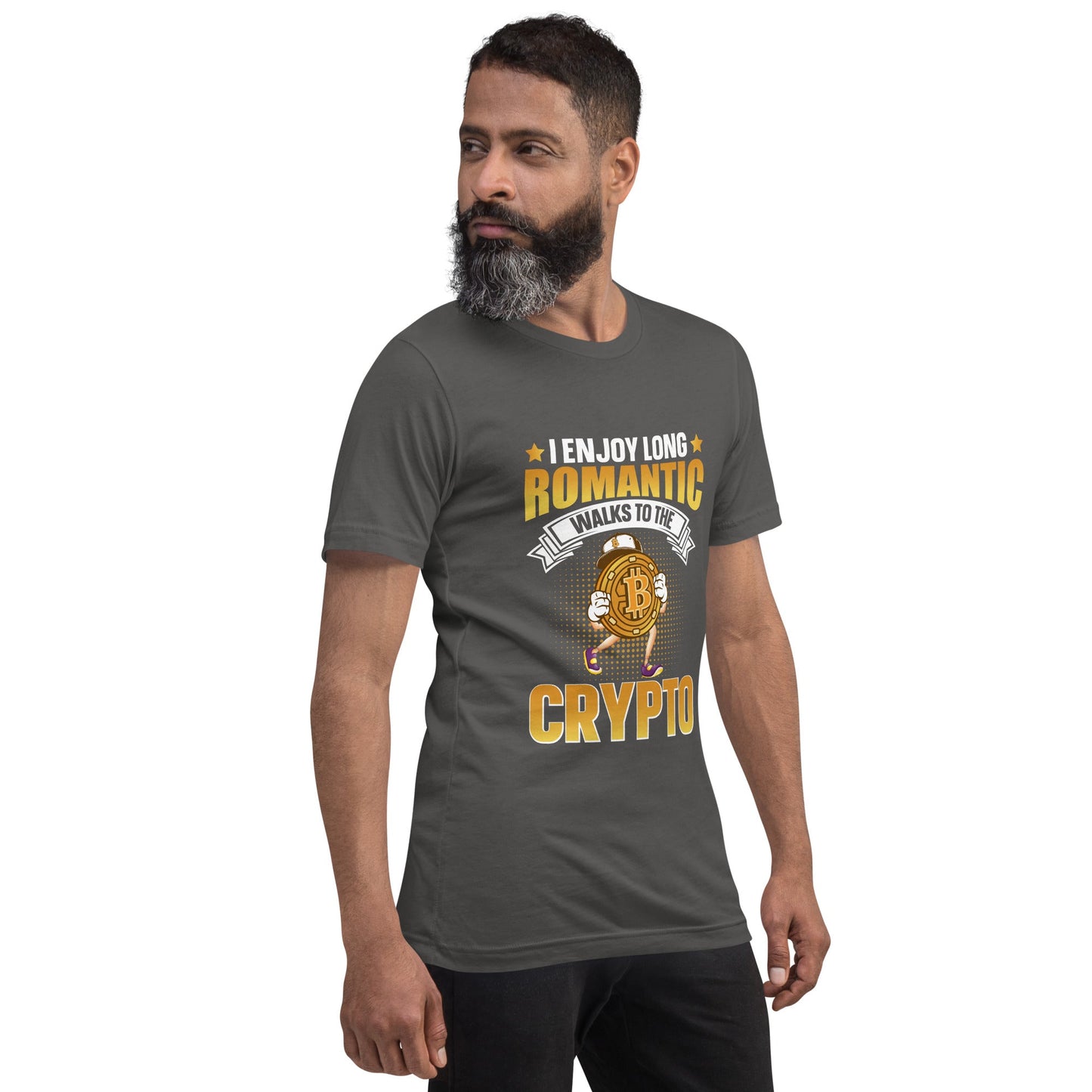 I enjoy long Romantic Walk with Crypto - Unisex t-shirt by DarkByteGear