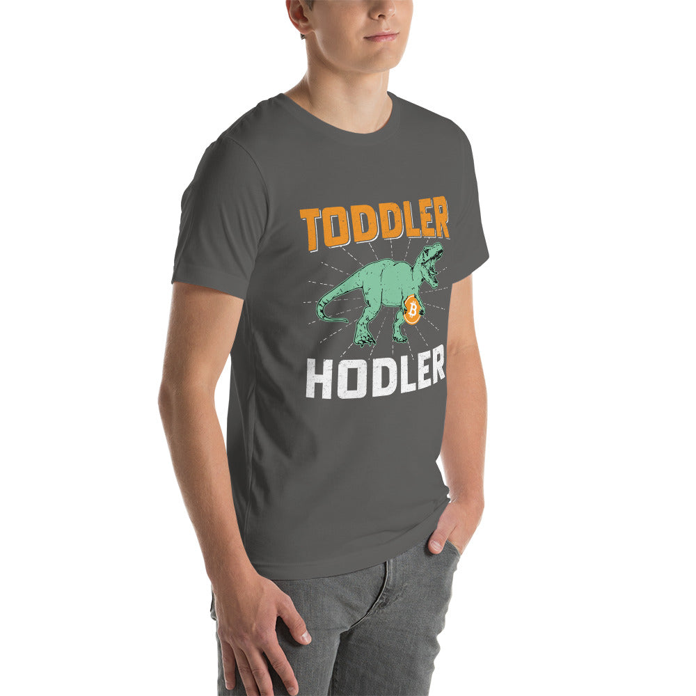 Toddler Bitcoin T-rex Holder - Unisex t-shirt by DarkByteGear