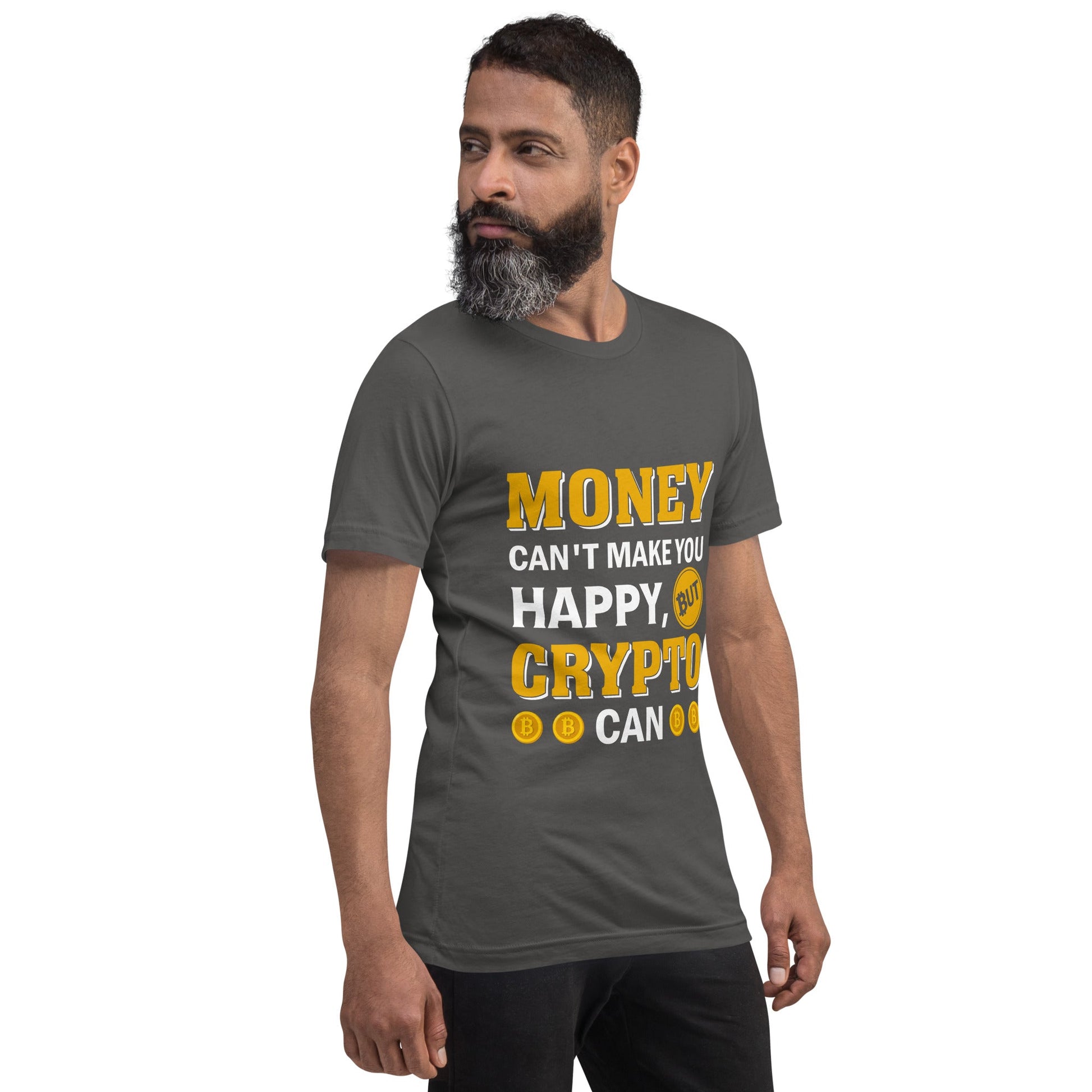 Money can't Buy You Happiness but Bitcoin Can Unisex t-shirt by DarkByteGear