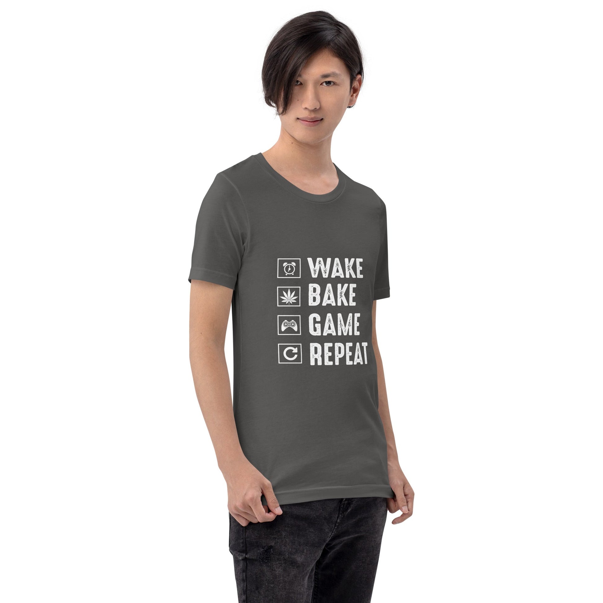 Wake, Bake, Game, Repeat Rima 13 - Unisex t-shirt by DarkByteGear