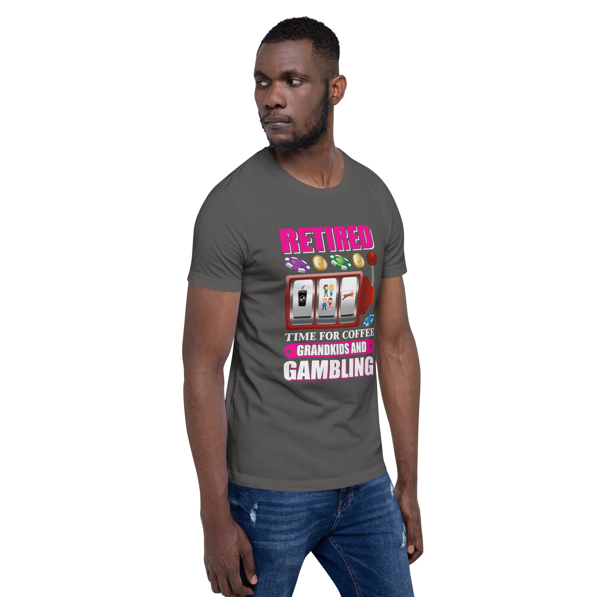 Retired: Time for Coffee, Grandkids and Gambling - Unisex t-shirt by DarkByteGear