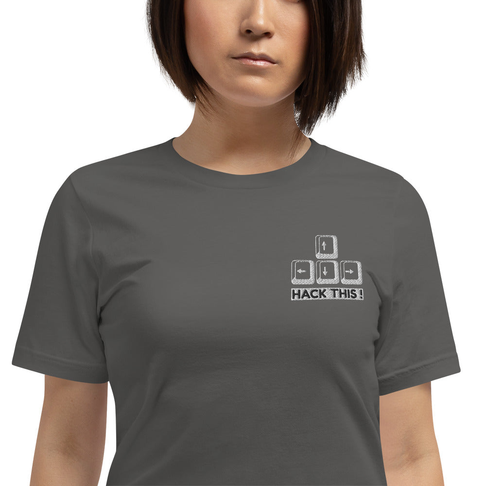 Hack this - Short-Sleeve Unisex T-Shirt (embroidery) by DarkByteGear