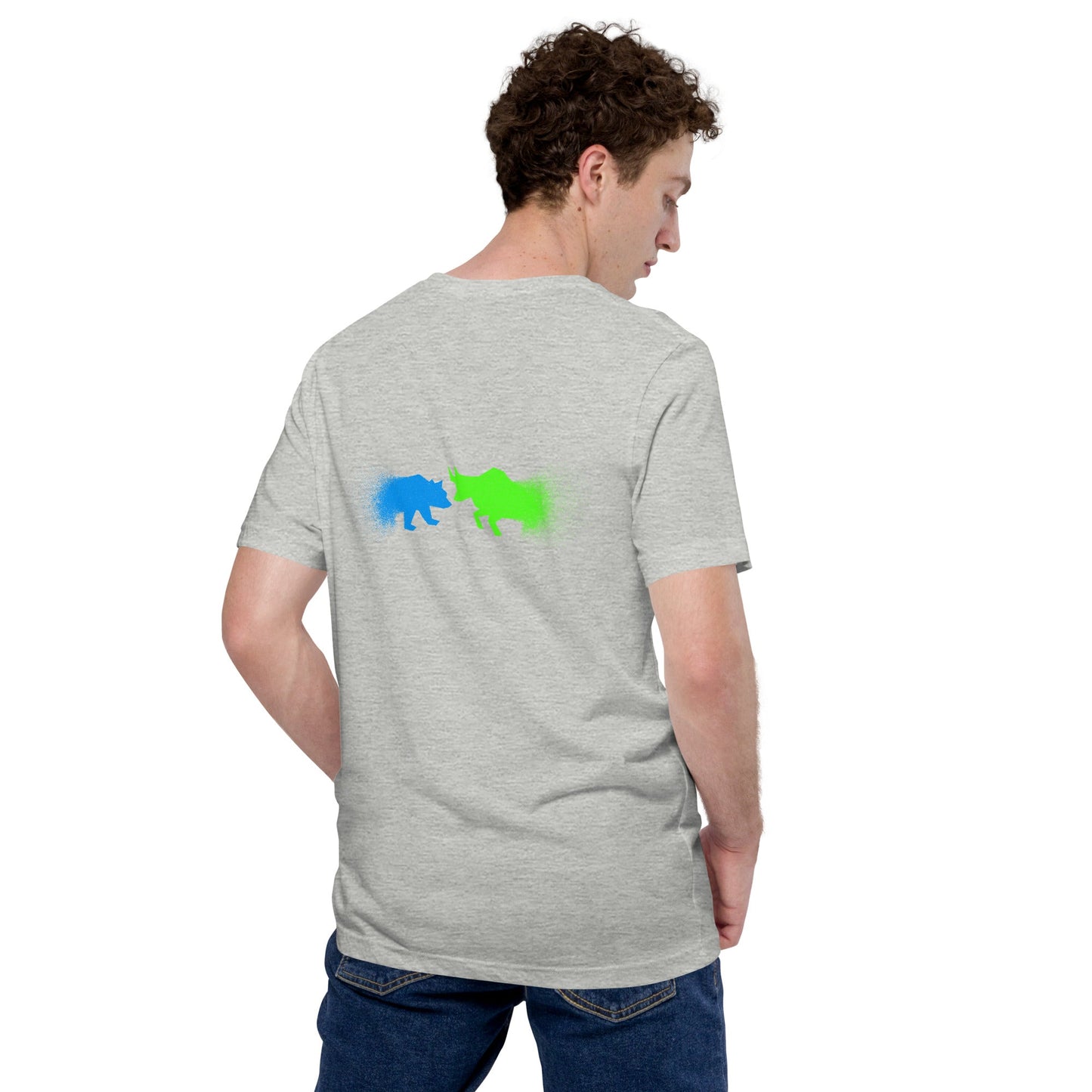 Bearish And Bullish (DB) in Light color - Unisex t-shirt ( Back Print ) by DarkByteGear
