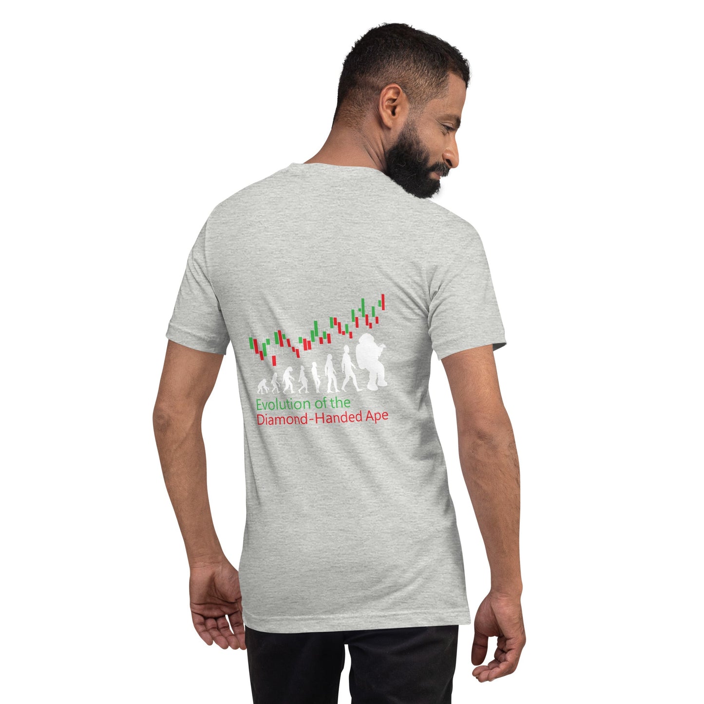 Evolution of the Diamond-handed Ape - Unisex t-shirt ( Back Print ) by DarkByteGear