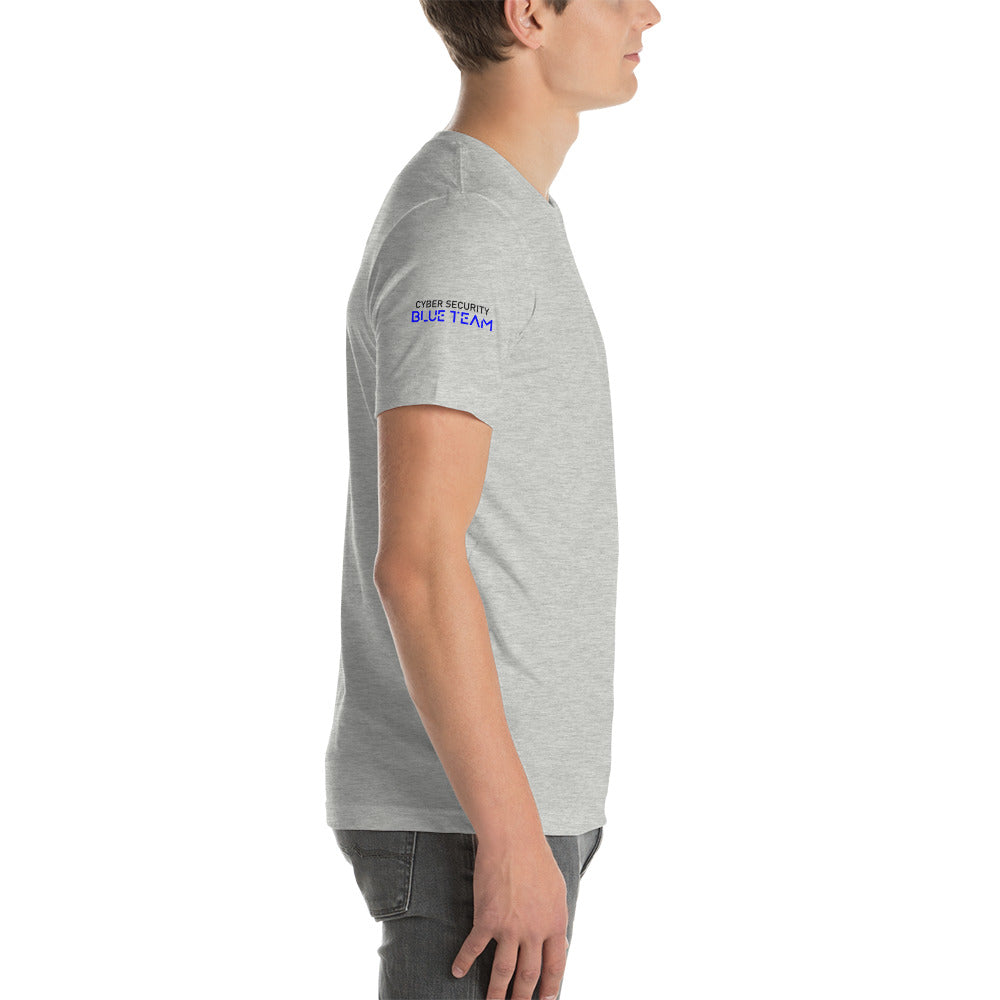 Cybersecurity Blue Team v4 - Short-sleeve unisex t-shirt (back print) by DarkByteGear