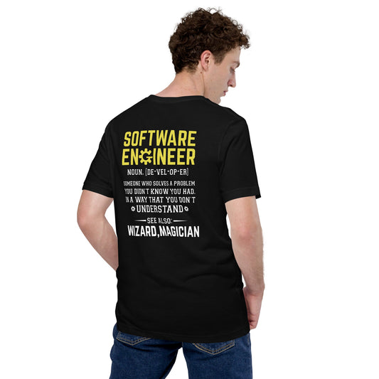 Software Engineer - Unisex t-shirt (back print) by DarkByteGear