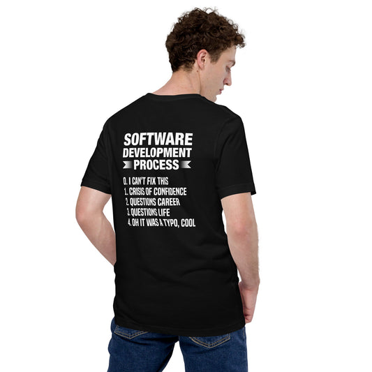 Software development process - Unisex t-shirt (back print) by DarkByteGear