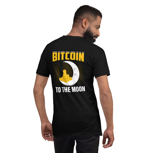 Bitcoin to the moon - Unisex t-shirt (back print) by DarkByteGear