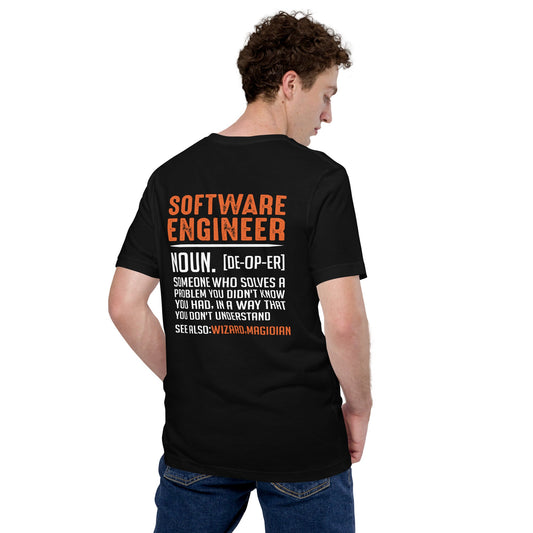 Software Engineer v1 - Unisex t-shirt (back print) by DarkByteGear