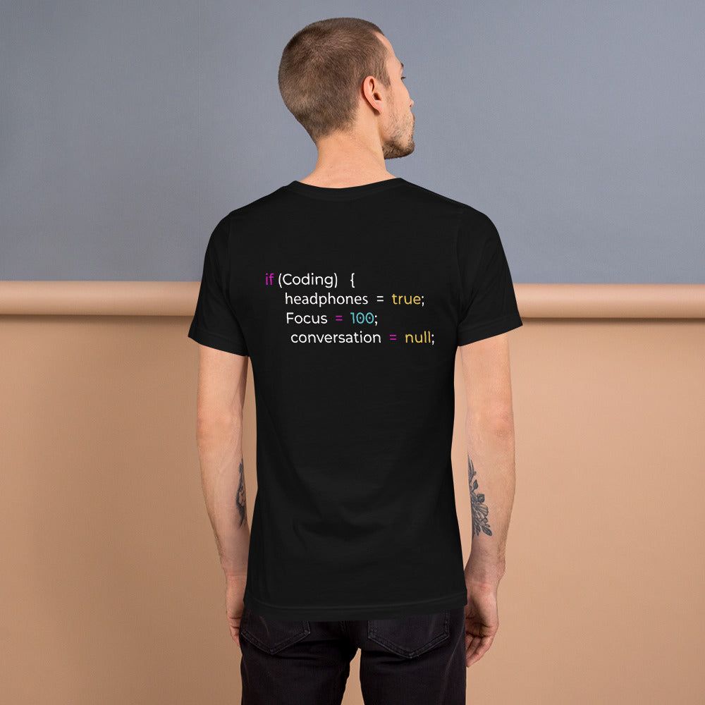 Funny Joke Programming if Coding Unisex t-shirt ( Back Print ) by DarkByteGear