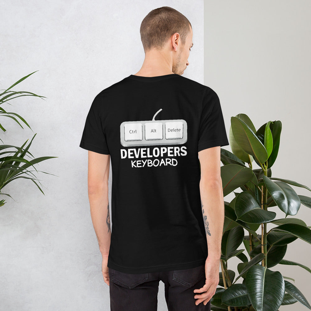 Ctrl+Alt+Del Developer Keyboard - Unisex t-shirt ( Back Print ) by DarkByteGear