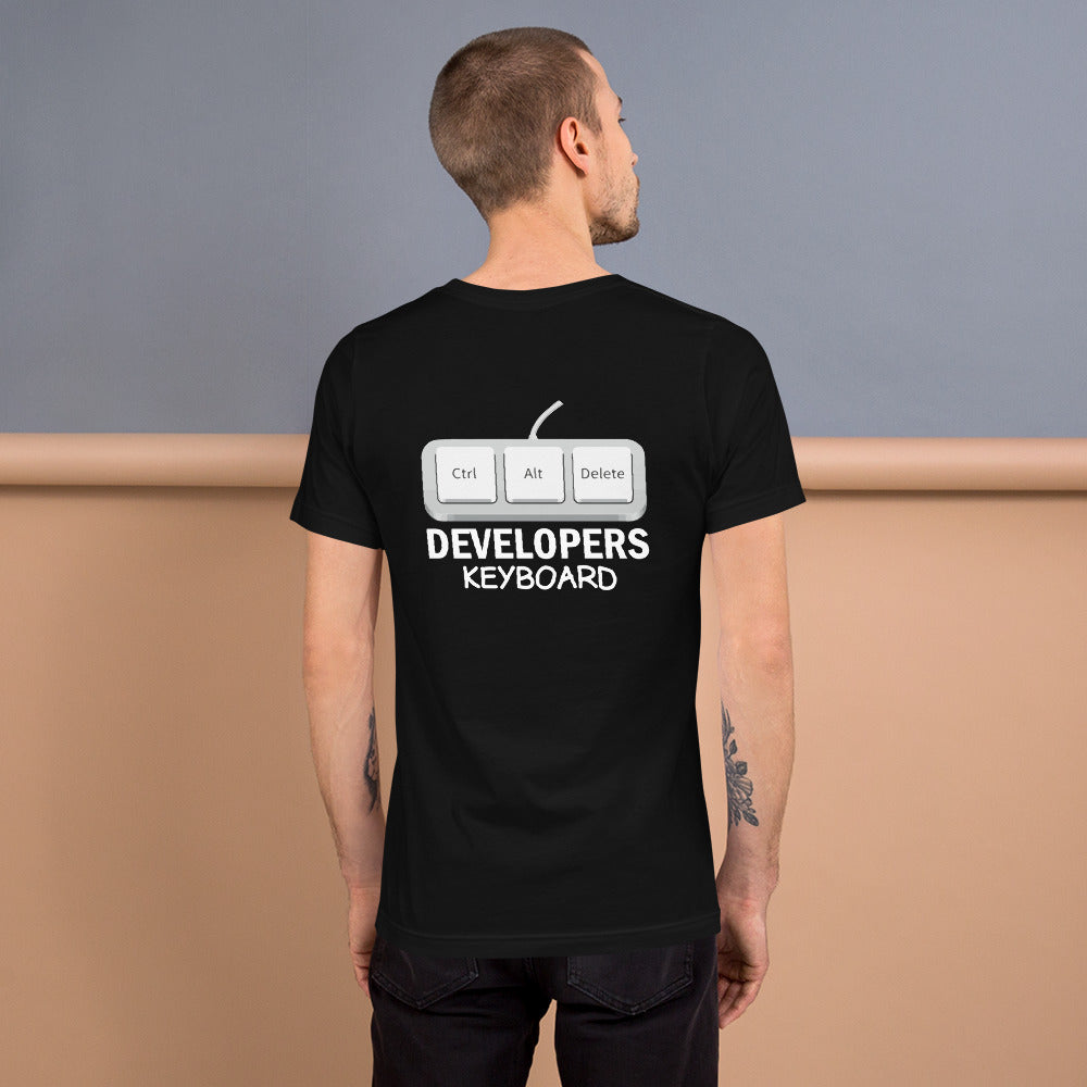 Ctrl+Alt+Del Developer Keyboard - Unisex t-shirt ( Back Print ) by DarkByteGear