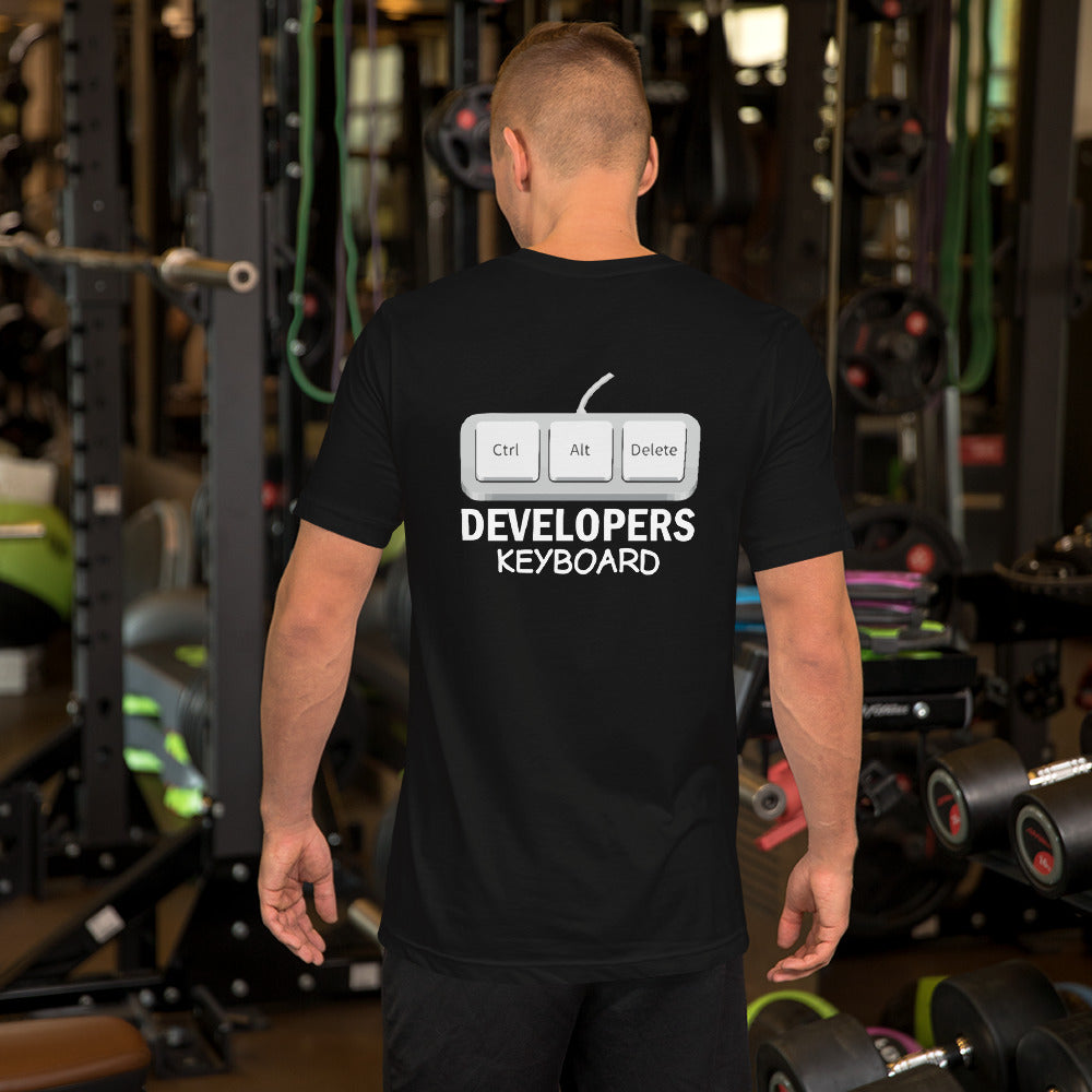 Ctrl+Alt+Del Developer Keyboard - Unisex t-shirt ( Back Print ) by DarkByteGear