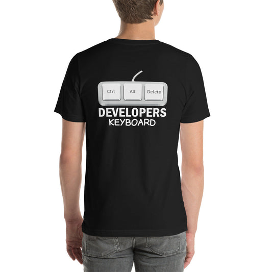 Ctrl+Alt+Del Developer Keyboard - Unisex t-shirt ( Back Print ) by DarkByteGear