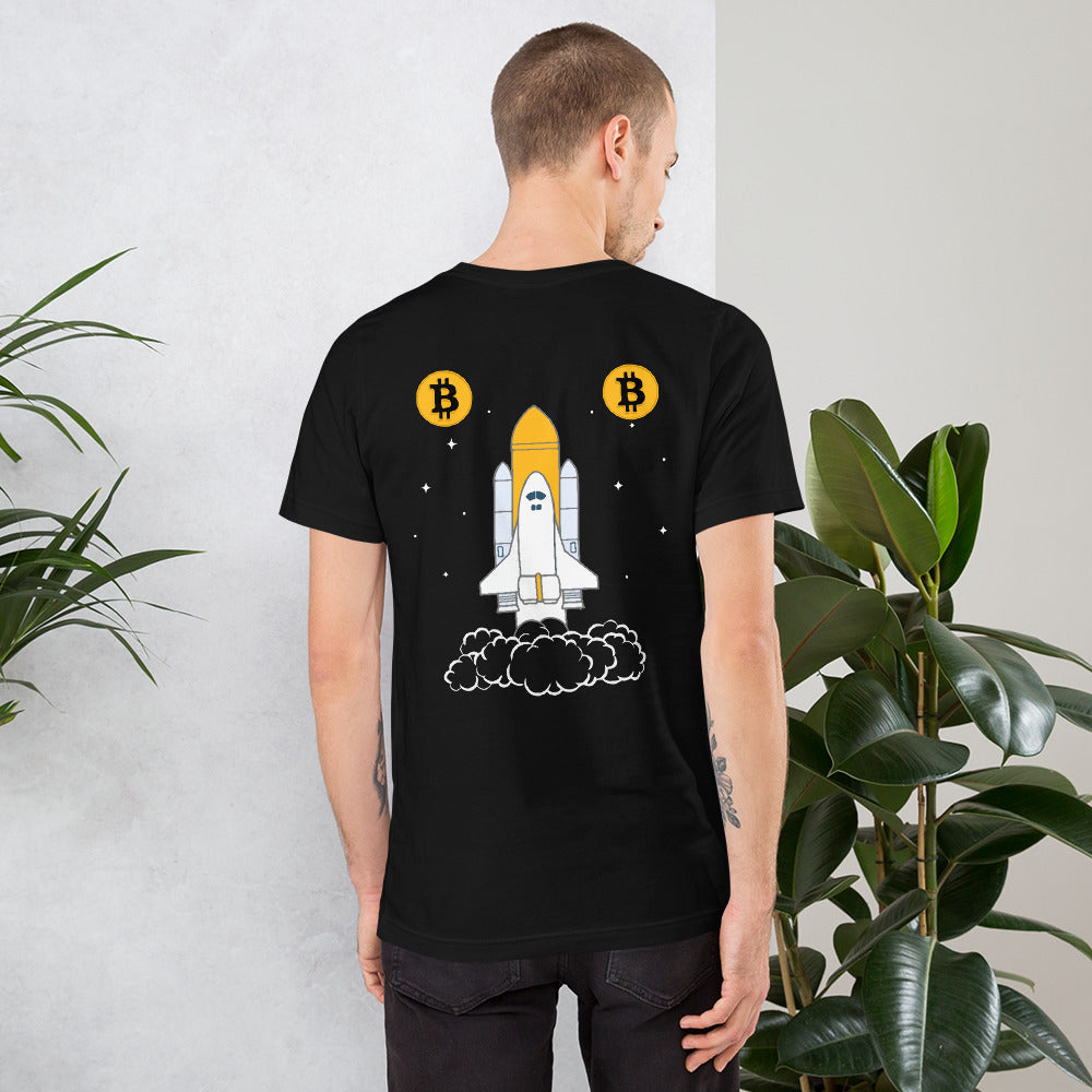 Bitcoin Mobile Unisex t-shirt ( Back Print ) by DarkByteGear