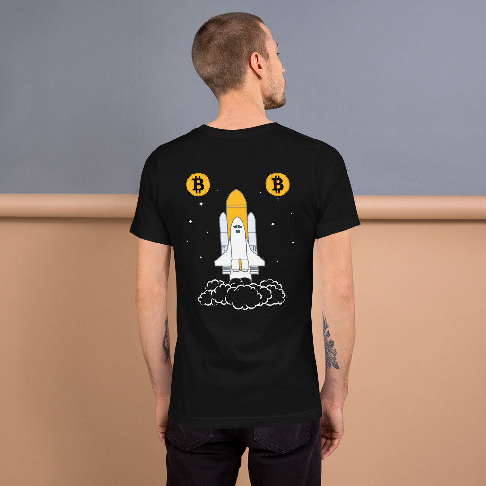 Bitcoin Mobile Unisex t-shirt ( Back Print ) by DarkByteGear