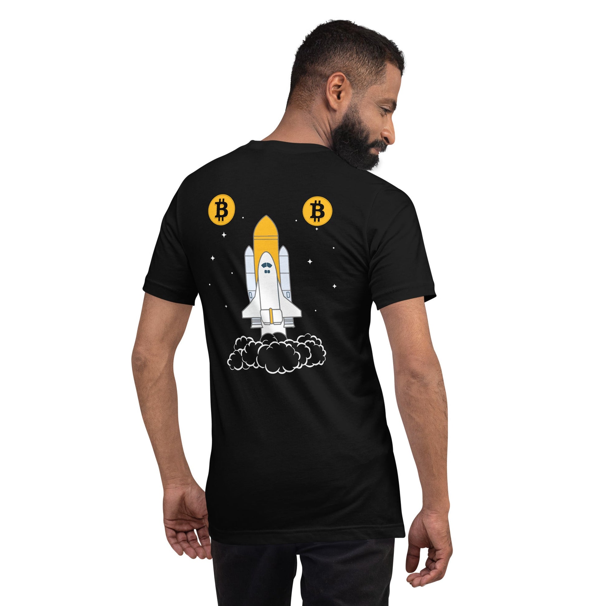 Bitcoin Mobile Unisex t-shirt ( Back Print ) by DarkByteGear