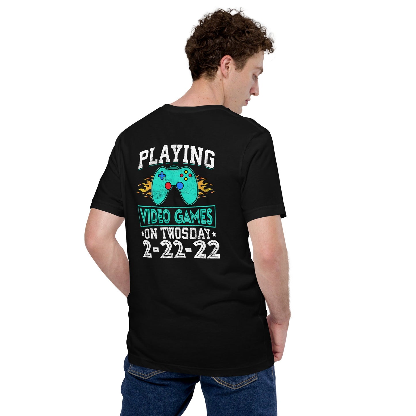 Playing Videogames on Twosday - Unisex t-shirt by DarkByteGear