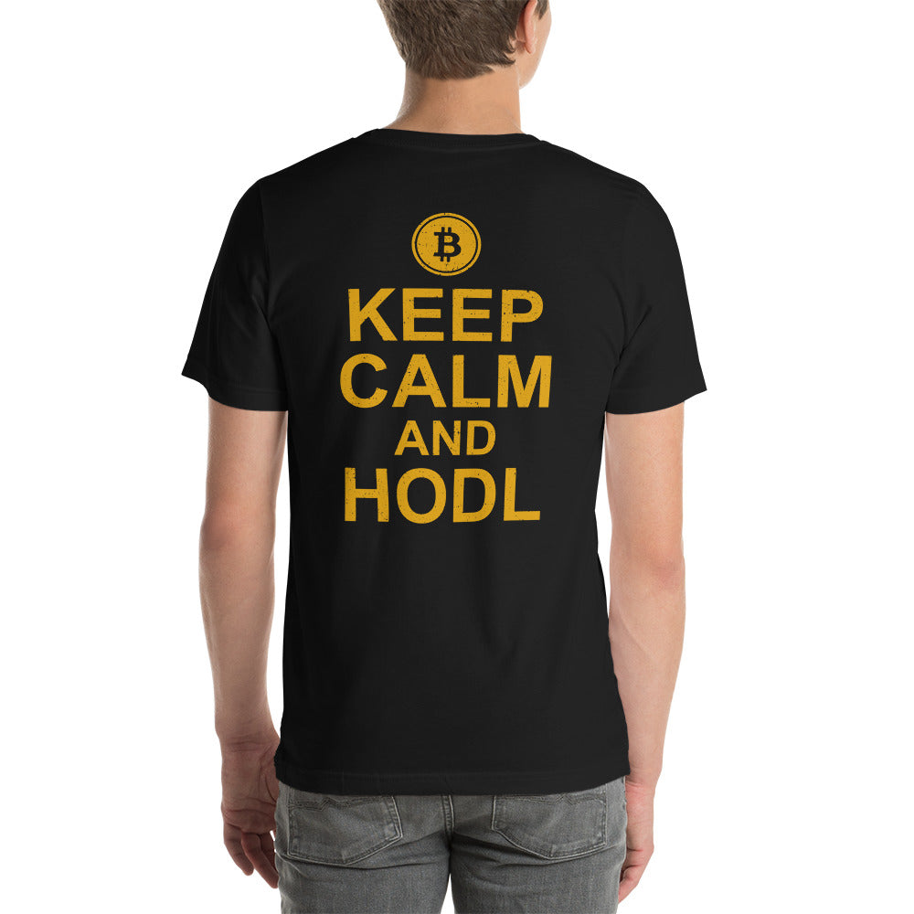 Keep Calm and HODL Unisex t-shirt by DarkByteGear