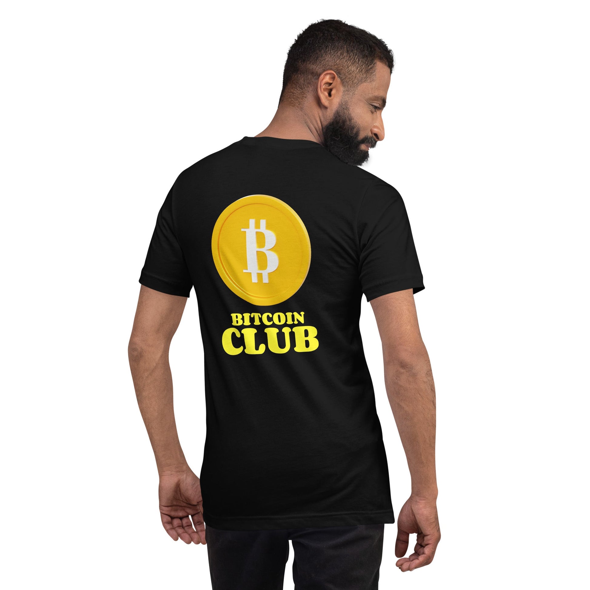 BITCOIN CLUB V1 - Unisex t-shirt ( Back Print ) by DarkByteGear