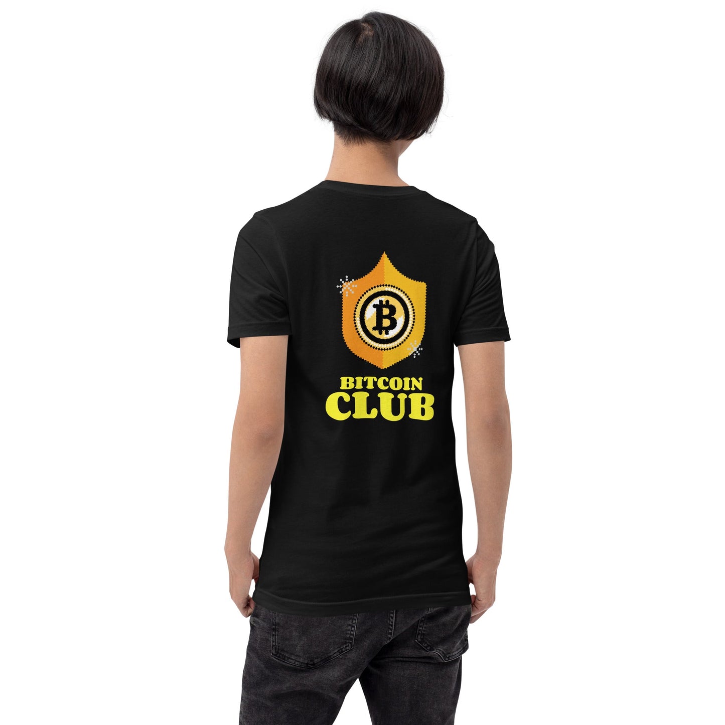 BITCOIN CLUB V2 - Unisex t-shirt ( Back Print ) by DarkByteGear